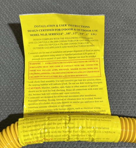 Jones Stephens G71142 5/8ODx36" Stainless Steel Gas Connector - Picture 2 of 4