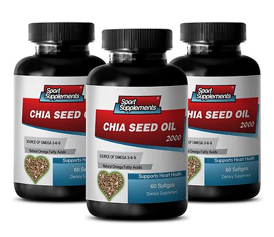 Omega Fatty Acids - Chia Seed Oil 2350mg - Sugar Burner Supplements 3B