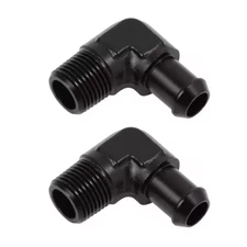 12AN NPT Male to 3/4 Inch Barb 90 Degree Hose Fuel Line Fitting Adapter 2Pcs