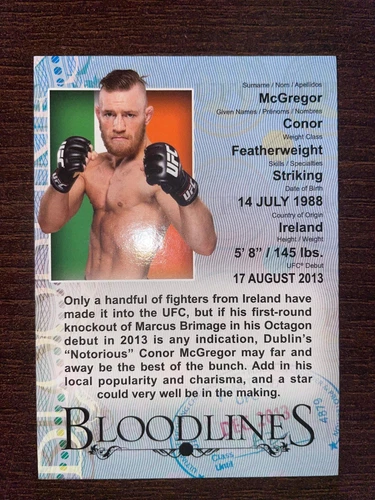 conor mcgregor 2013 Topps UFC Bloodlines Rookie