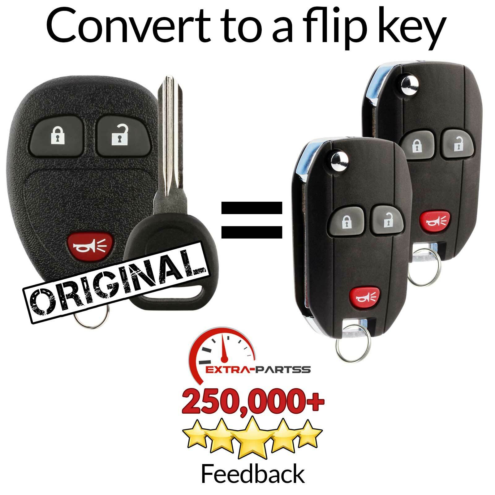 2 For 2009 2010 2011 2012 2013 Chevrolet Traverse Remote Keyless Entry Flip Key