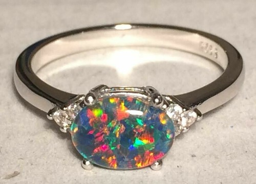 Opal Topaz Peridot Garnet Rings Natural 6x6mm Solid Sterling Silver Size 6-10 US - Picture 1 of 24