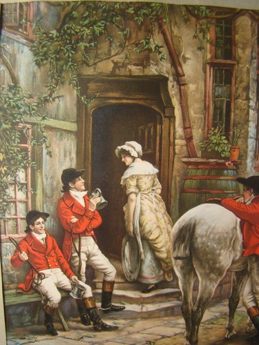 Antique 1923 Calendar English Hunt Riders Hounds Thoroughbred Horses Pub Maiden - Picture 7 of 8