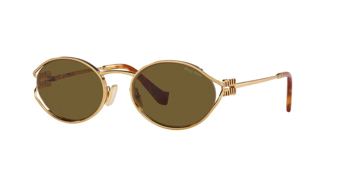 ✨希少美品✨ miumiu gold sunglasses y2k bronze Oversized Miu Miu Y2K Sunglasses in Gold & Brown | WILDE