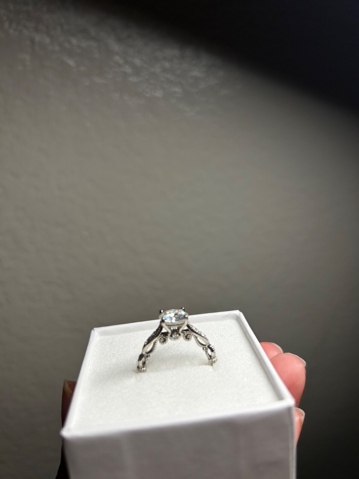 Moissanite Engagement ring/ Promise Ring/ Sterling silver/ Size 6.5