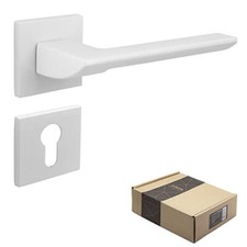 APECS Maniglie per porte interne moderne, maniglia per porta bianca opaca con ro