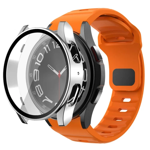 Band + Case Cover For Samsung Galaxy Watch 7/6/5/4/FE 40/44mm Silicone Strap - Picture 11 of 30