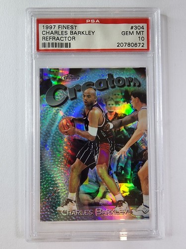 PSA 10 1997-98 Topps Finest Charles Barkley Creators Refractor /1090 #304 - Picture 1 of 2