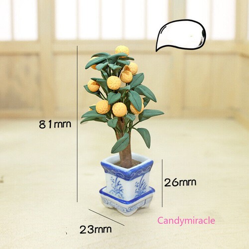 Maßstab 1:12 Puppenhaus Miniatur Topf Keramik Blumentopf Baum Pflanzen Zubehör - Bild 2 von 5
