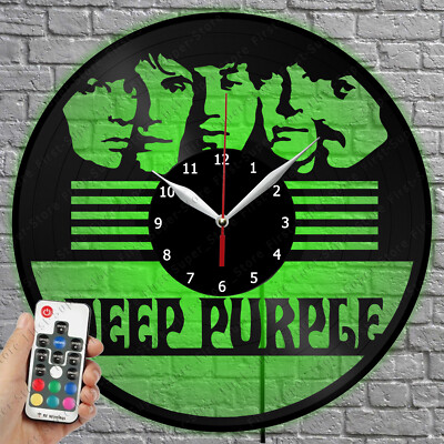 LED Clock Deep Purple Vinyl Record Wall Clock Led Light Wall Clock 2244