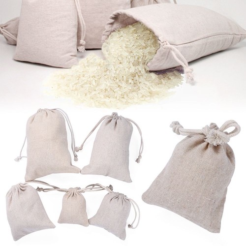 Sack Cotton Plain Candy Organizer Jute Gift Bags Drawstring Pouch