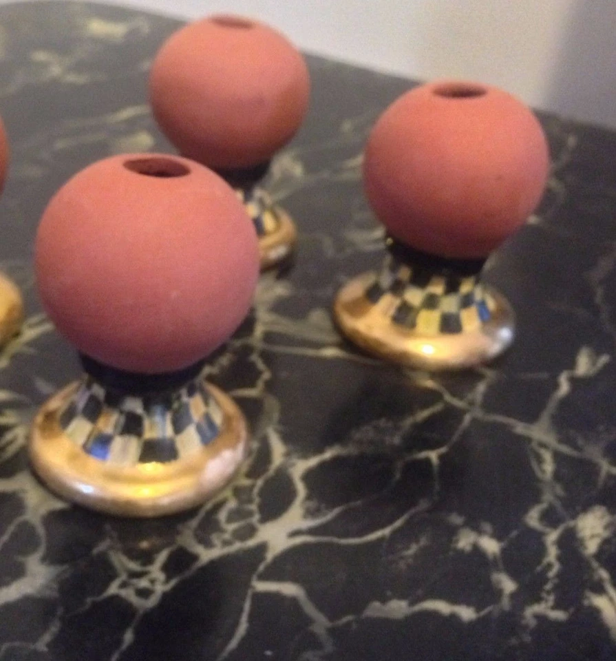  McKenzie-Childs SUPER RARO Cerámica Miniatura Luz Topper Lámpara Acabado TETERA Foto 4 de 4