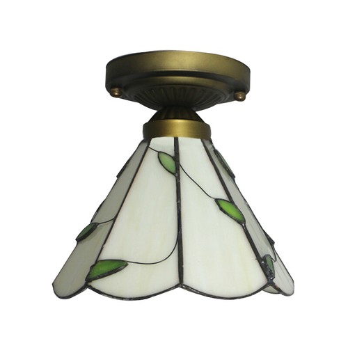 Mini Chandelier Stained Glass Ceiling Light Tiffany Semi-Flush Mount Deco Light - Picture 3 of 8