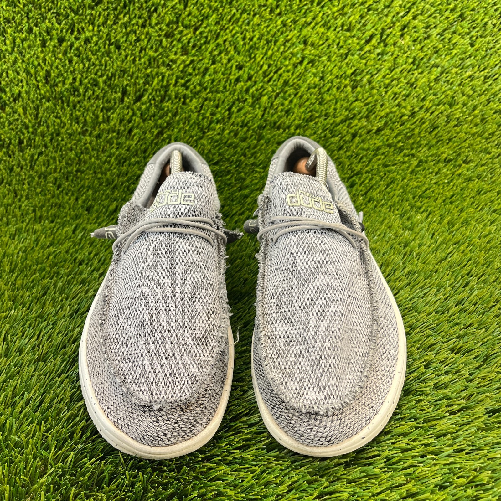 SAOLA Scarpe da passeggio sportive Hey Dude Wally elasticizzate da uomo taglia 12 grigio bianco sneakers