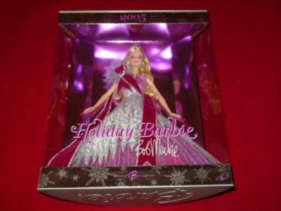 BARBIE 2005 : HOLIDAY BARBIE by Bob Markie - Blonde Doll Purple Dress (NIB) NEW