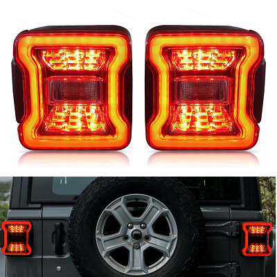 LED Tail Lights w/ Brake Reverse Turn Signal for Jeep Wrangler JK JKU 2007-2018