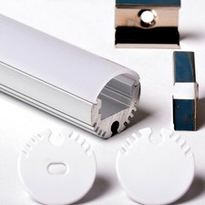 2020 PROFILO ALLUMINIO TONDO 1M PER STRISCE STRIP LED BARRA RIGIDA 1MT