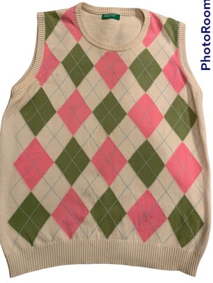 benetton argyle sweater