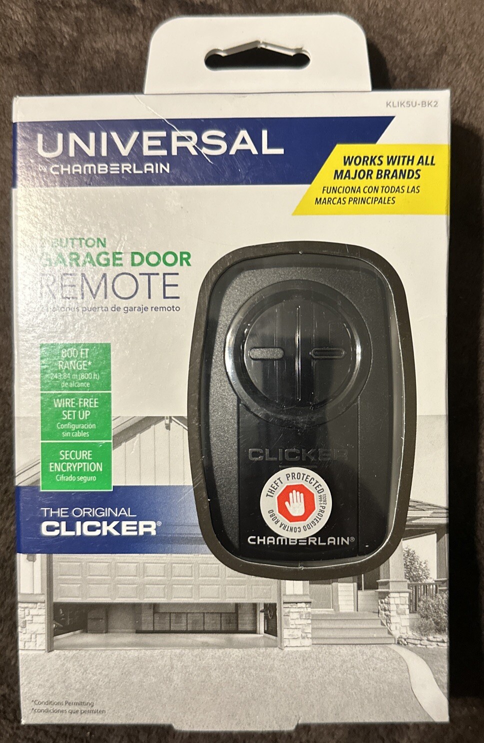 Chamberlain Clicker KLIK5U-BK2 Black Universal Garage Door Remote Two ...