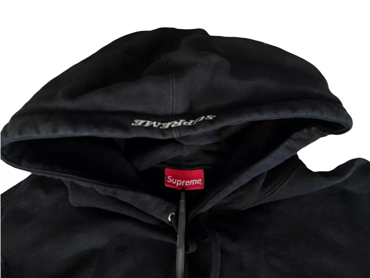 Supreme Striped Rib Hooded Sweatshirt Black Box Logo New York FW18