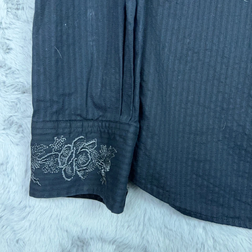 Camisa de lavandería inglesa para hombre extra grande negra cosida Christopher Wicks bordada Foto 3 de 4