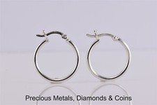 Sterling Silver 20mm x 20mm xx 2 Polished Hoop Earrings