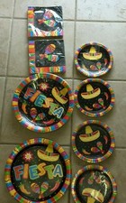 Mexican Themed Fiesta Party Supplies Set Including Plates, Napkins