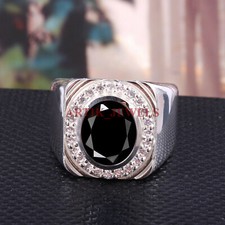 Natural Black Onyx Gemstone with 925 Sterling Silver Ring for Men's 5575