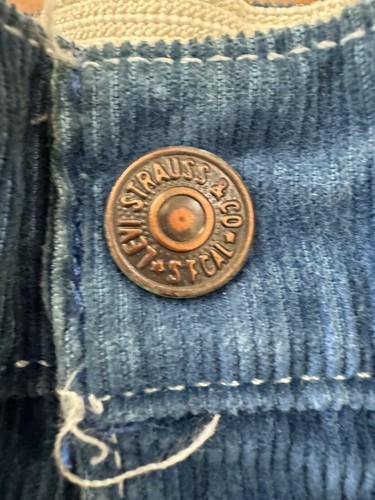 VINTAGE 1973 LEVI'S KIDS JEANS - Blue CORDUROY SIZE 19x18 - Picture 8 of 18