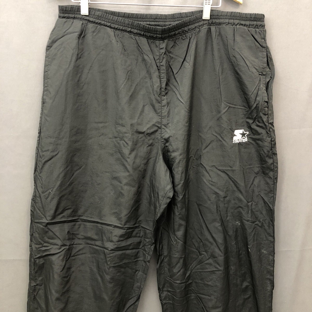 Vintage Starter Track Pants Windbreaker Joggers Mens XL Black 90s