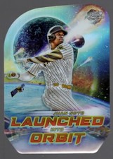 2023 Juan Soto Topps Chrome Baseball Launched Orbit Silver Die Cut Padres LIO-3
