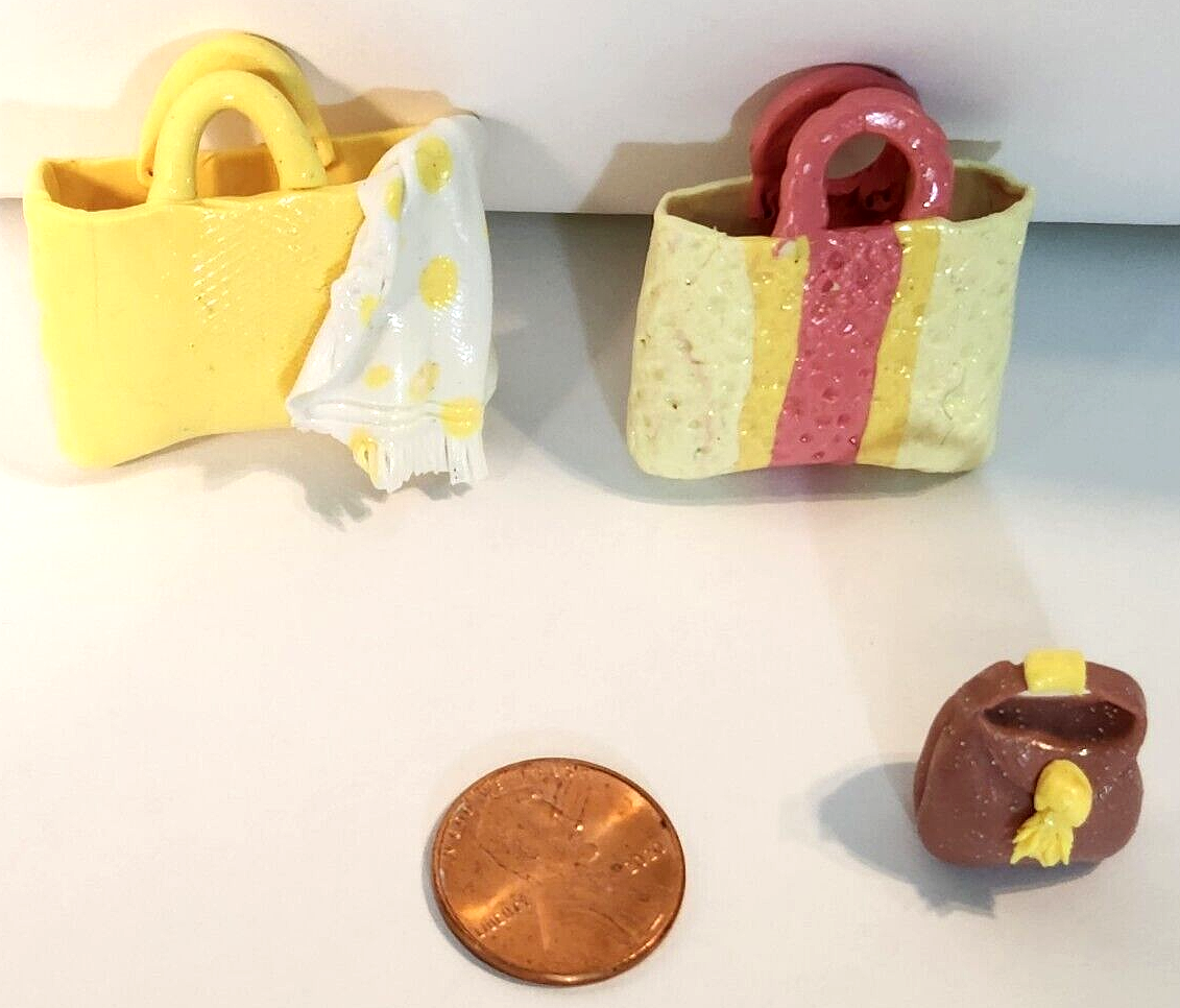 LOT Clay Handbag and Totes (Pink, White, Rose, Yellow