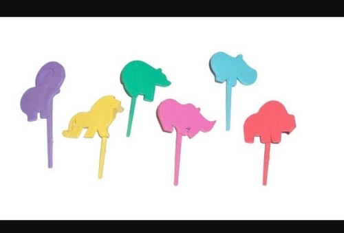 Vintage Tupperware Set Of 6 Animal Birthday Cake Candle Holders Ebay