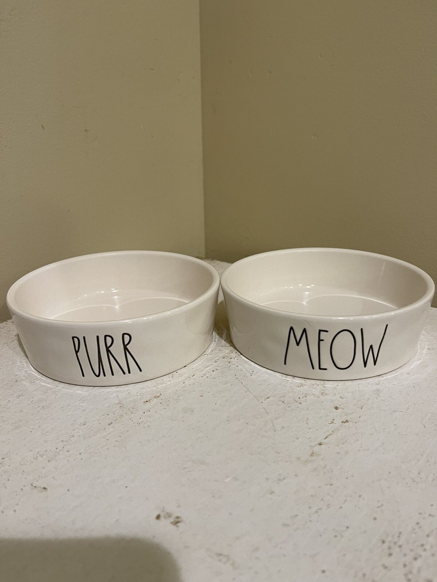 RAE DUNN CAT BOWLSSET OF 2..PURR & MEOW. | eBay