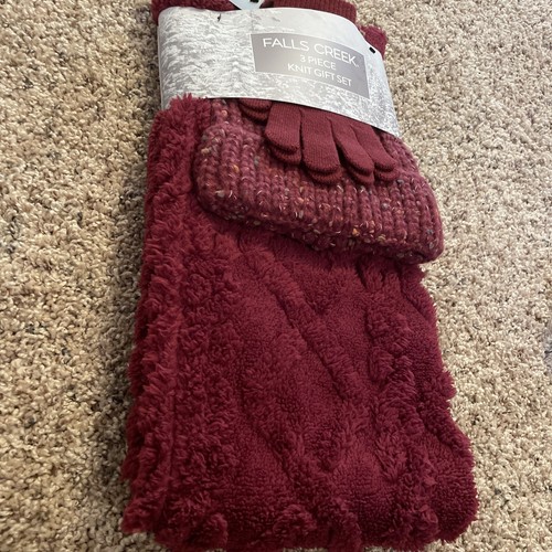 3 Piece Knit Scarf, Hat, and Glove Gift Set OSFM - Picture 2 of 5