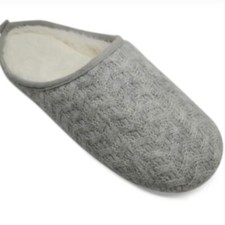 Charter Club Heather Storm Gray Sweater-Knit Slide Slippers Small NWT