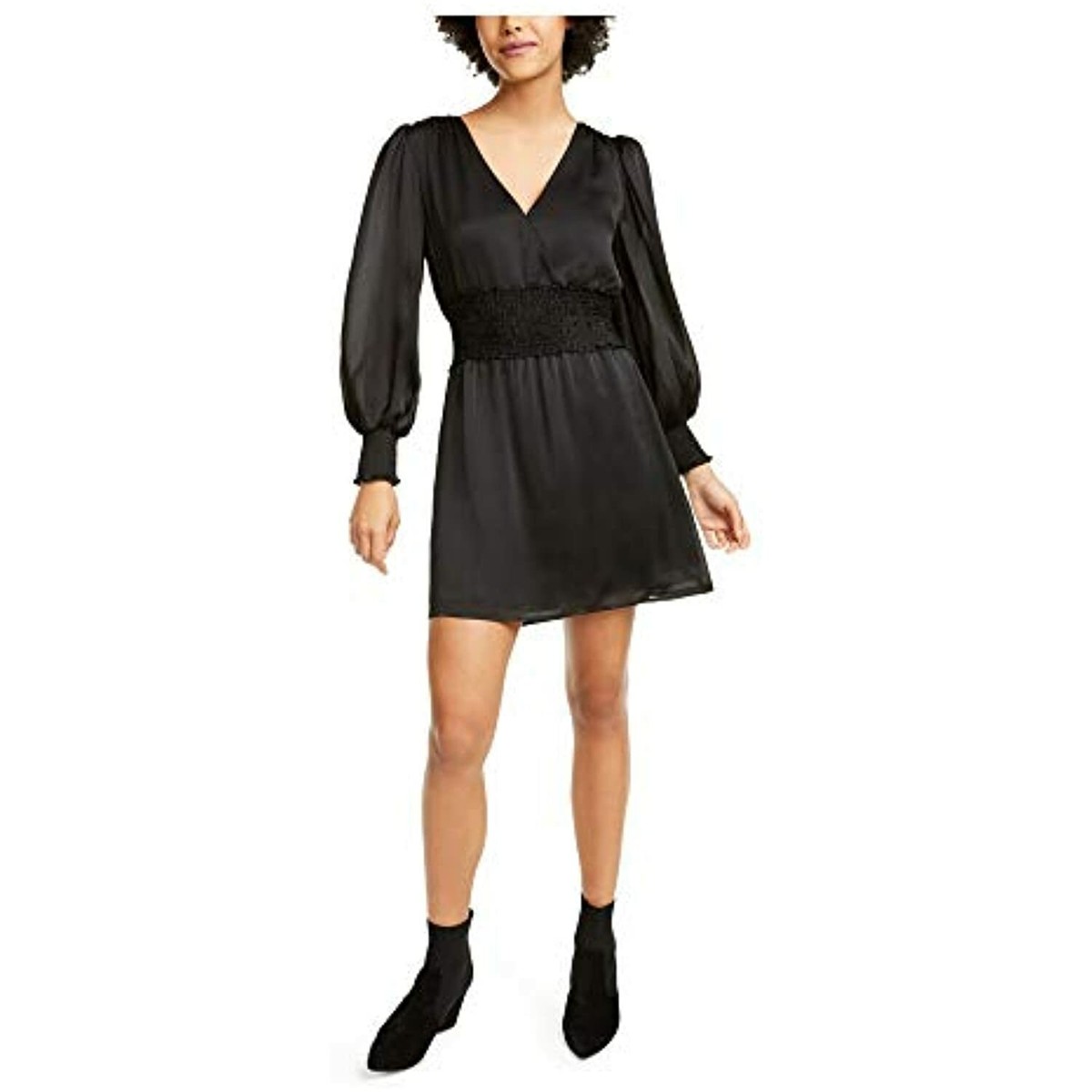 Leyden Womens Black Long Sleeve Short Fit Flare Cocktail Dress Juniors S  for sale online | eBay