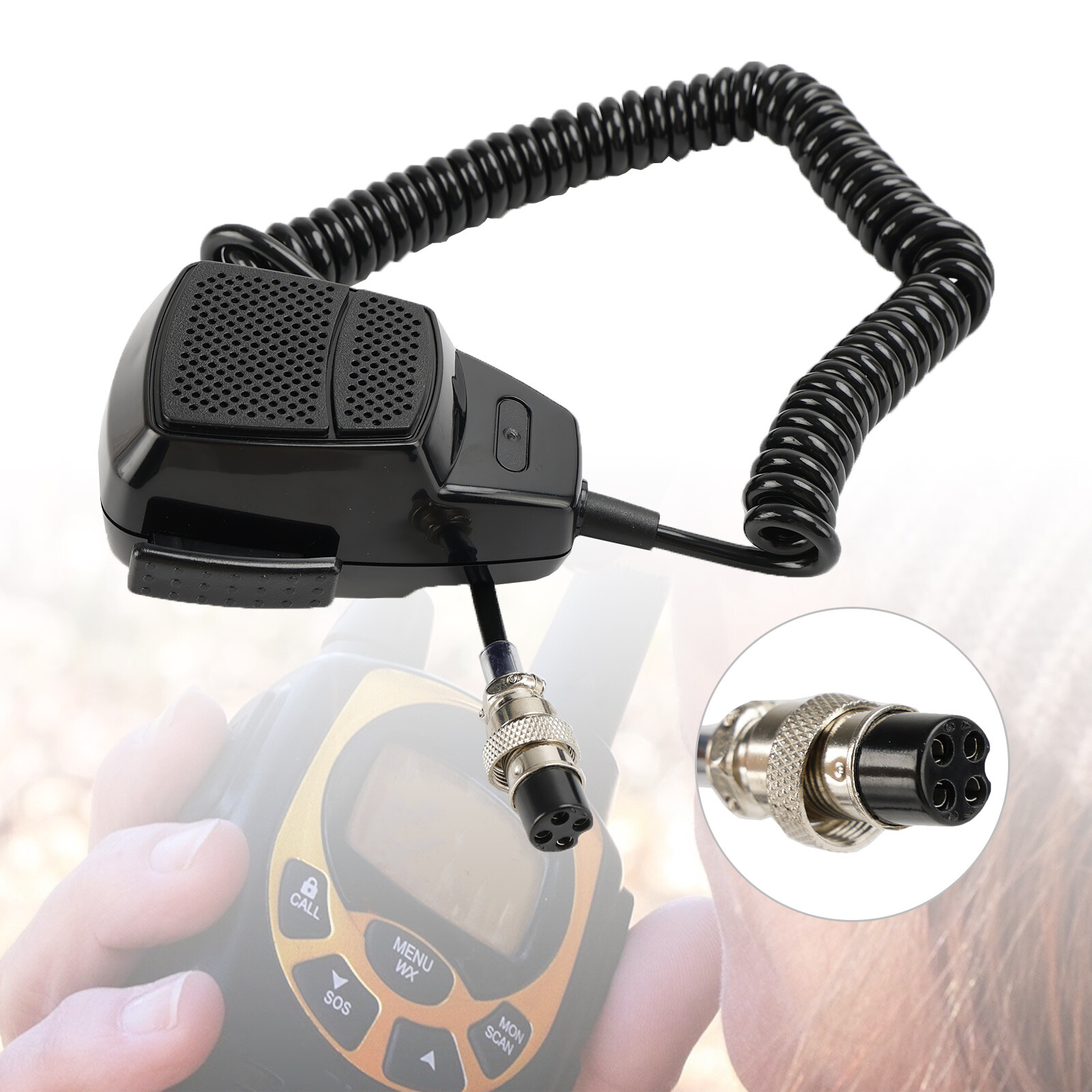 Microphone Car Mic for TD-25 Walkie-Talkie Radio Megaphone Handle Microphone US-image