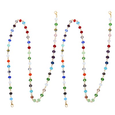  2 Pcs Fixed Beaded Rope Crystal Beads Necklace Eyeglasses Chain Chains