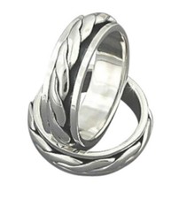 Sterling Silver Double Braid Design Spinner Ring