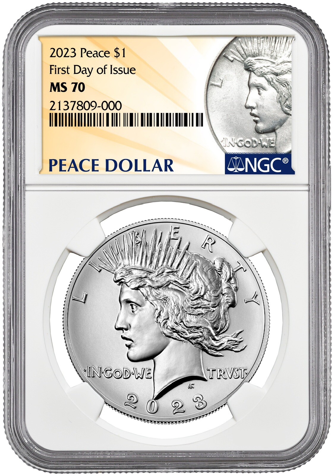 2023 Peace Silver Dollar (MS70) NGC First Day of Issue FDOI eBay
