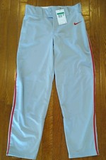 Nike Size Youth Size XL Dri-fit Baseball Pants Gray Red Strip NWT