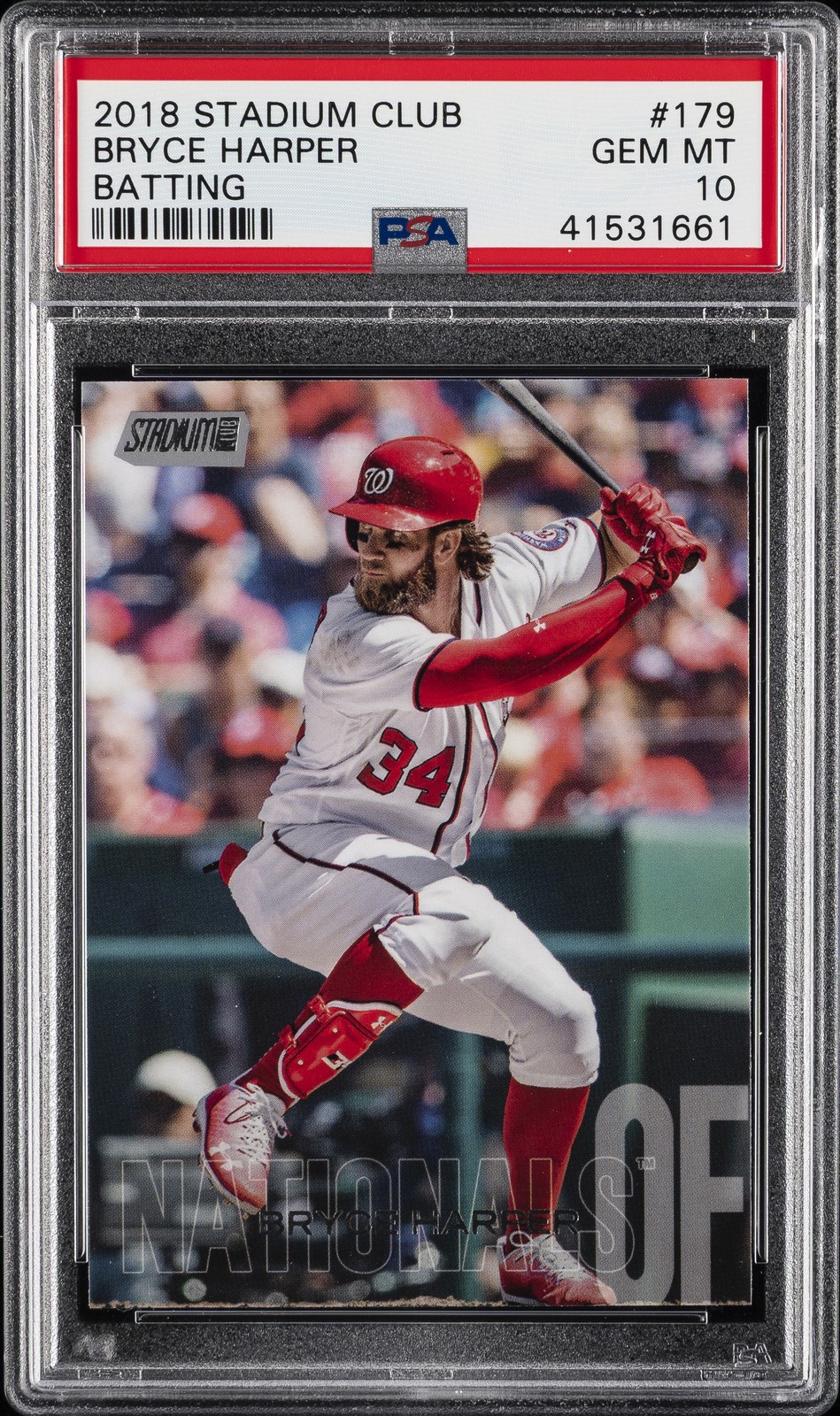 2018 TOPPS STADIUM CLUB #179 BRYCE HARPER PSA 10