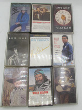 Lot of 9 Cassettes Garth Brooks Willie Nelson Dwight Yoakam Merle Haggard Roy Or