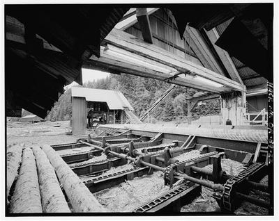 #ad 22. VIEW OF DEBARKER FROM LOG IN FEED DECK. NOTE ROOF SUPPORT OVER CARRIAGE AND $12.99