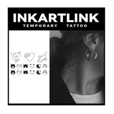 Love and Cats Semi Permanent Tattoos, 3 Sheets, Realistic Finish