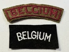 2 WW2 BELGIUM ARMY COLONIAL FORCES Military Shoulder Title Badges