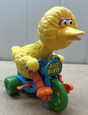 Vintage Sesame Street Big Bird Tricycle Bike Wind Up Toy - Works