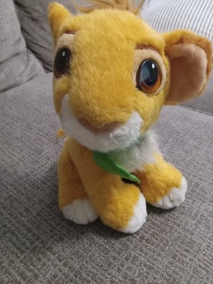 1993 Mattel Disney Authentic Lion King Plush Simba Cub 12'' Tall w/ Leaf