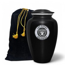 Large Black Urn Las Vegas Raiders for Adult Male Female with Custom Text Print
